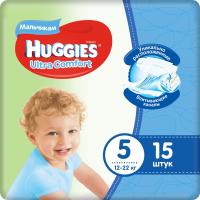 Huggies Ultra Comfort Подгузники размер 5, 12-22 кг для мальчиков 15 шт