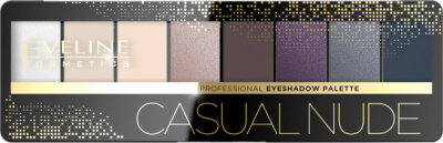 Eveline Тени для век серии  PROFESSIONAL  EYESHADOW  PALETTE 9,6г (04-CASUAL NUDE)