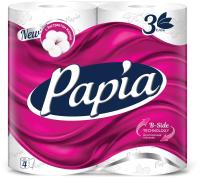 Туалетная бумага Papia White 3 слоя 4 рулона