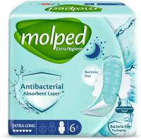 ЖЕНСКИЕ ГИГИЕНИЧЕСКИЕ ПРОКЛАДКИ MOLPED ANTIBAC EXTRA LONG 6X24 , шт.