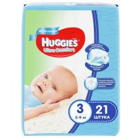 Huggies Ultra Comfort Подгузники размер 3, 5-9 кг для мальчиков 21 шт