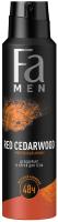 Fа MEN аэрозоль антиперспирант Red Cedarwood 150мл. Чувственный аромат кедра и винтажного виски.