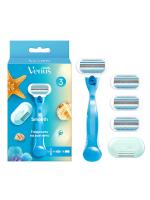 Станок для бритья женский Gillette VenusSmooth, 4 кассеты, 3 лезвия повторяющие изгибы тела, с подуш