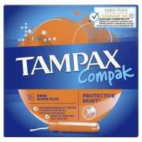 TAMPAX Compak Женские гигиенические тампоны с аппликатором Super Plus Duo 16шт ПрепакКороб